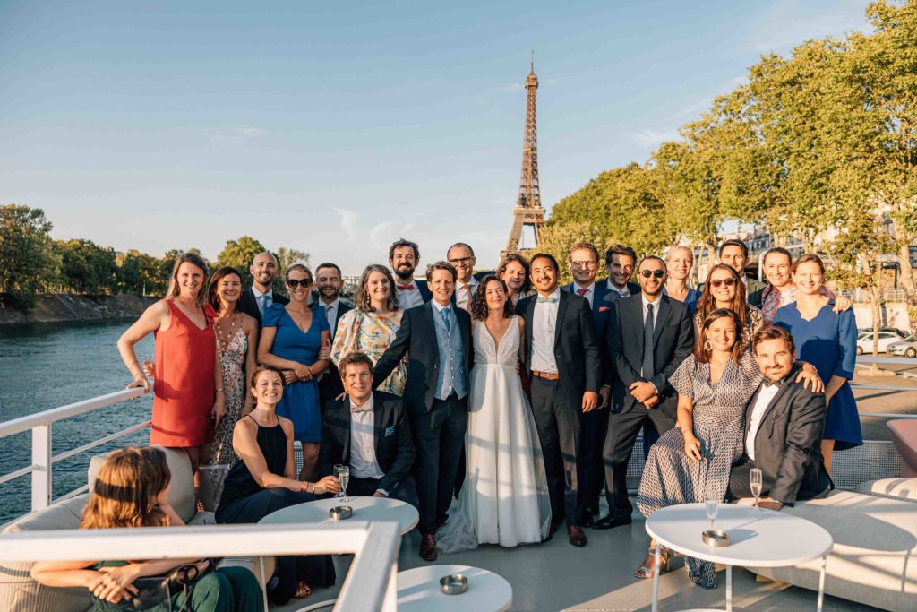 cérémonie de mariage sur une péniche à Paris photographiée par Pierre Atelier