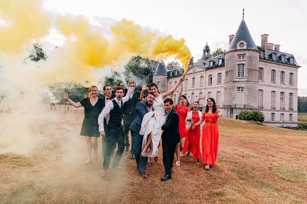 Fumigènes mariage Domaine de Verderonne jardins Oise — Pierre Atelier photographe