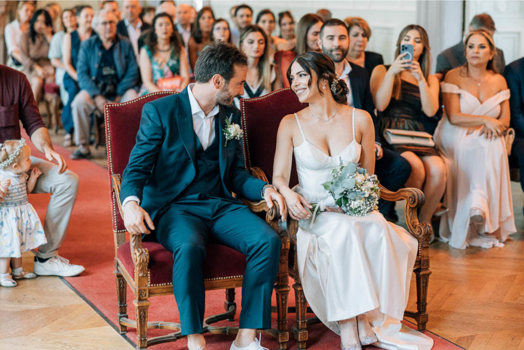 Cérémonie civile dans la salle des mariages Second Empire de la Mairie de Paris Centre - Pierre Atelier