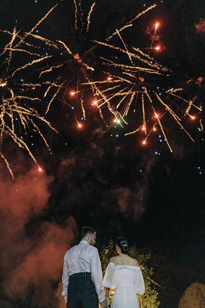 Feu d'artifice nuit Château Bouret Seine-Port mariage — Pierre Atelier photographe