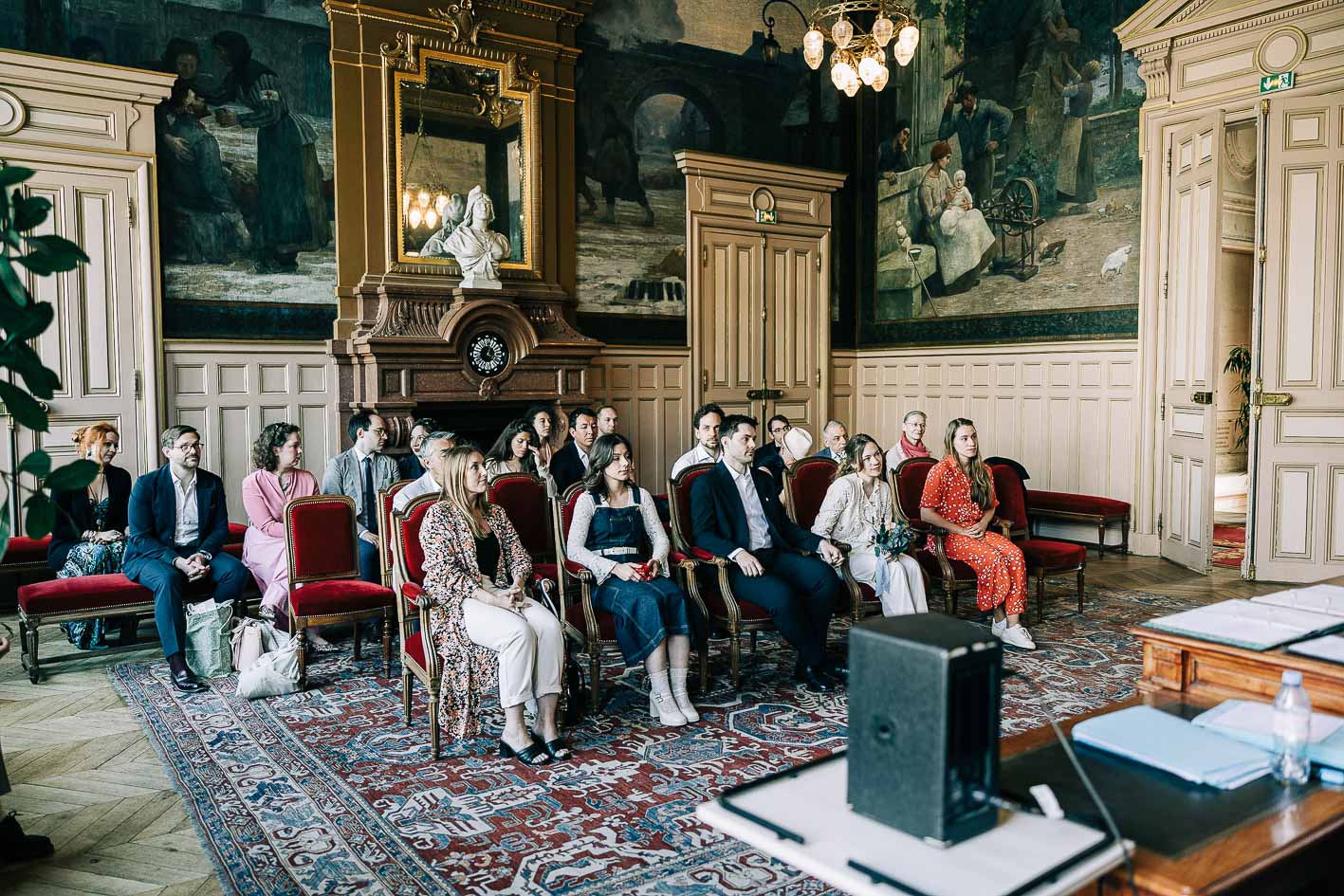 Échange des vœux mariage civil mairie du 15ème Paris — Pierre Atelier photographe