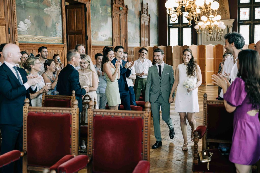 Cérémonie civile salle des mariages mairie Vincennes fresques Chabas — Pierre Atelier photographe
