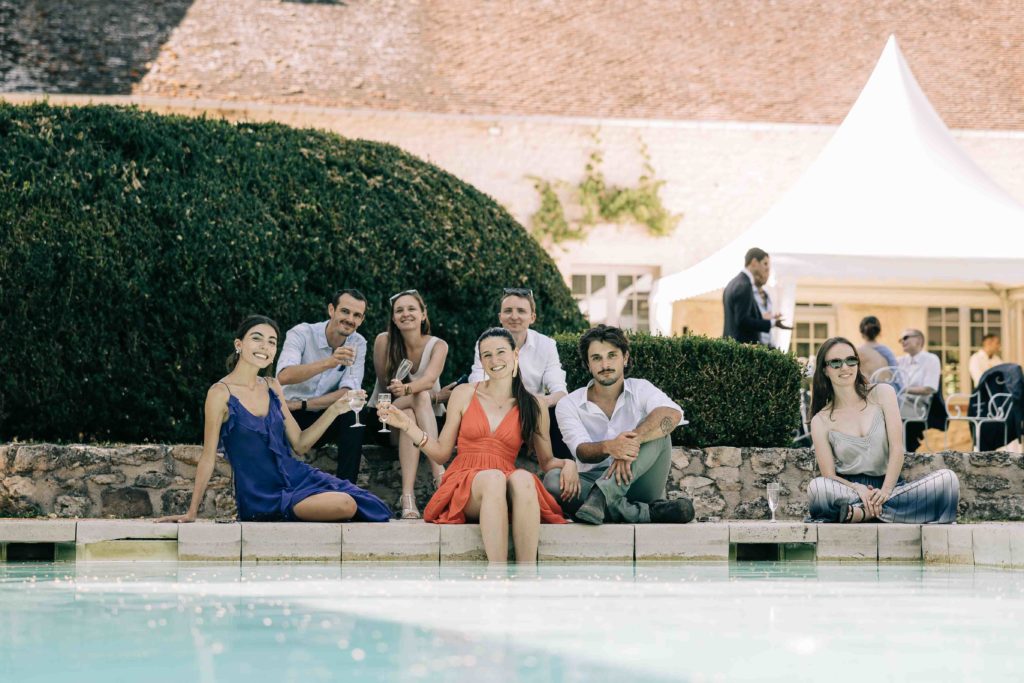 Photo groupe témoins mariage automne Moulin de Launoy — Pierre Atelier photographe mariage