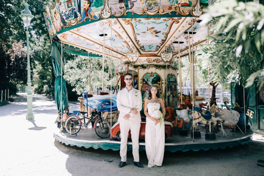 Portrait intime couple Parc des Batignolles Paris automne — Pierre Atelier photographe couple