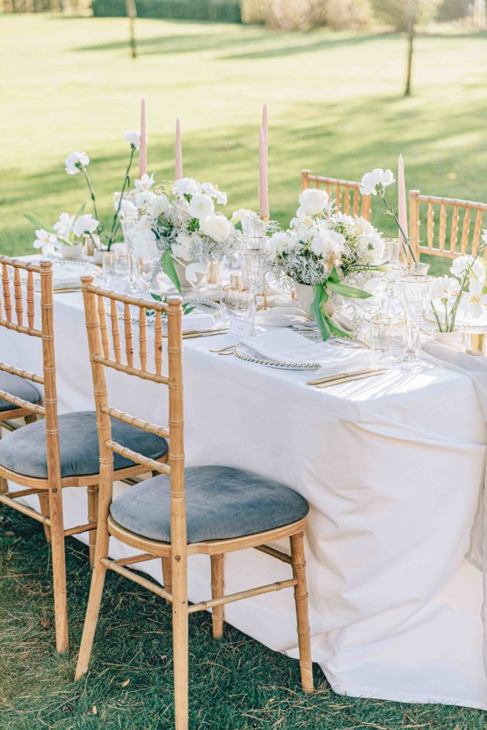 Verres cristal table mariage Château de Varennes — Pierre Atelier photographe mariage Paris